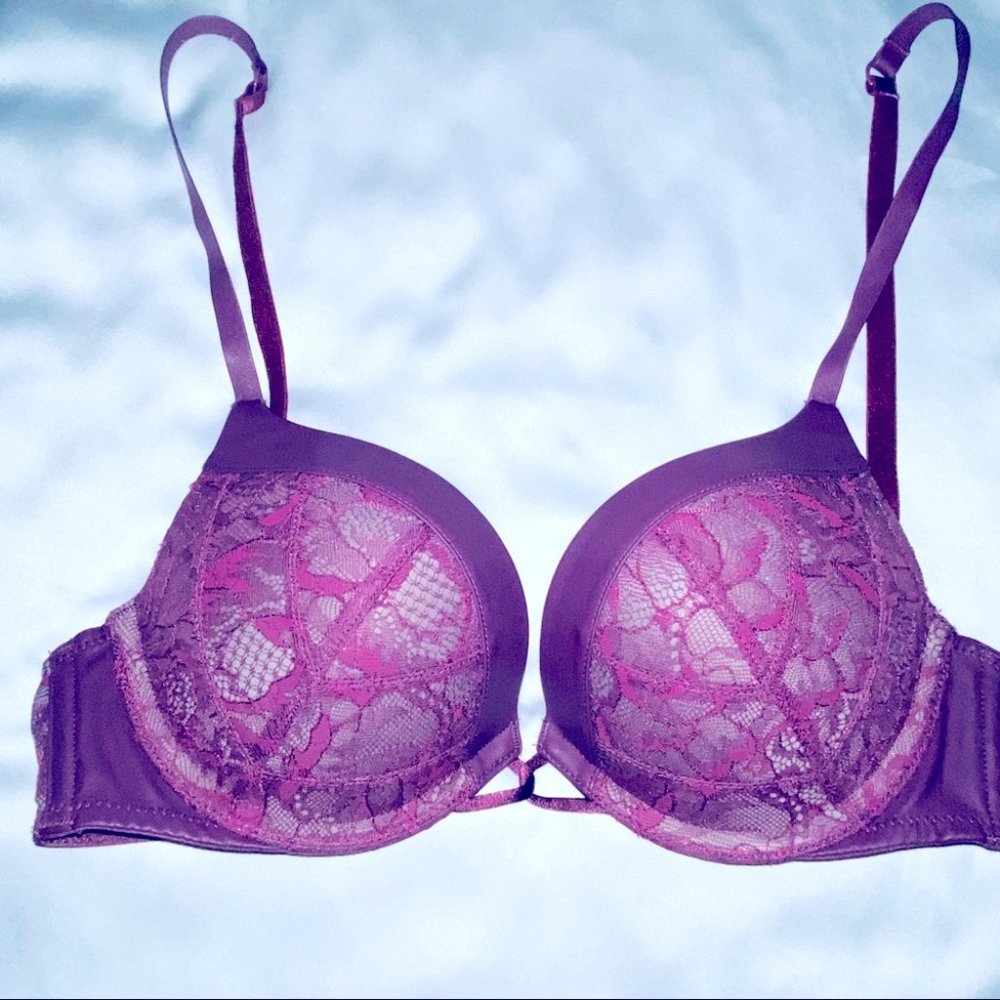 32C BOMBSHELL Add-2-Cups Push-Up Bra‎ Faux Leather